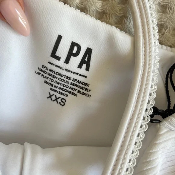 LPA White ribbed swimsuit BWT - Picture 4 of 5